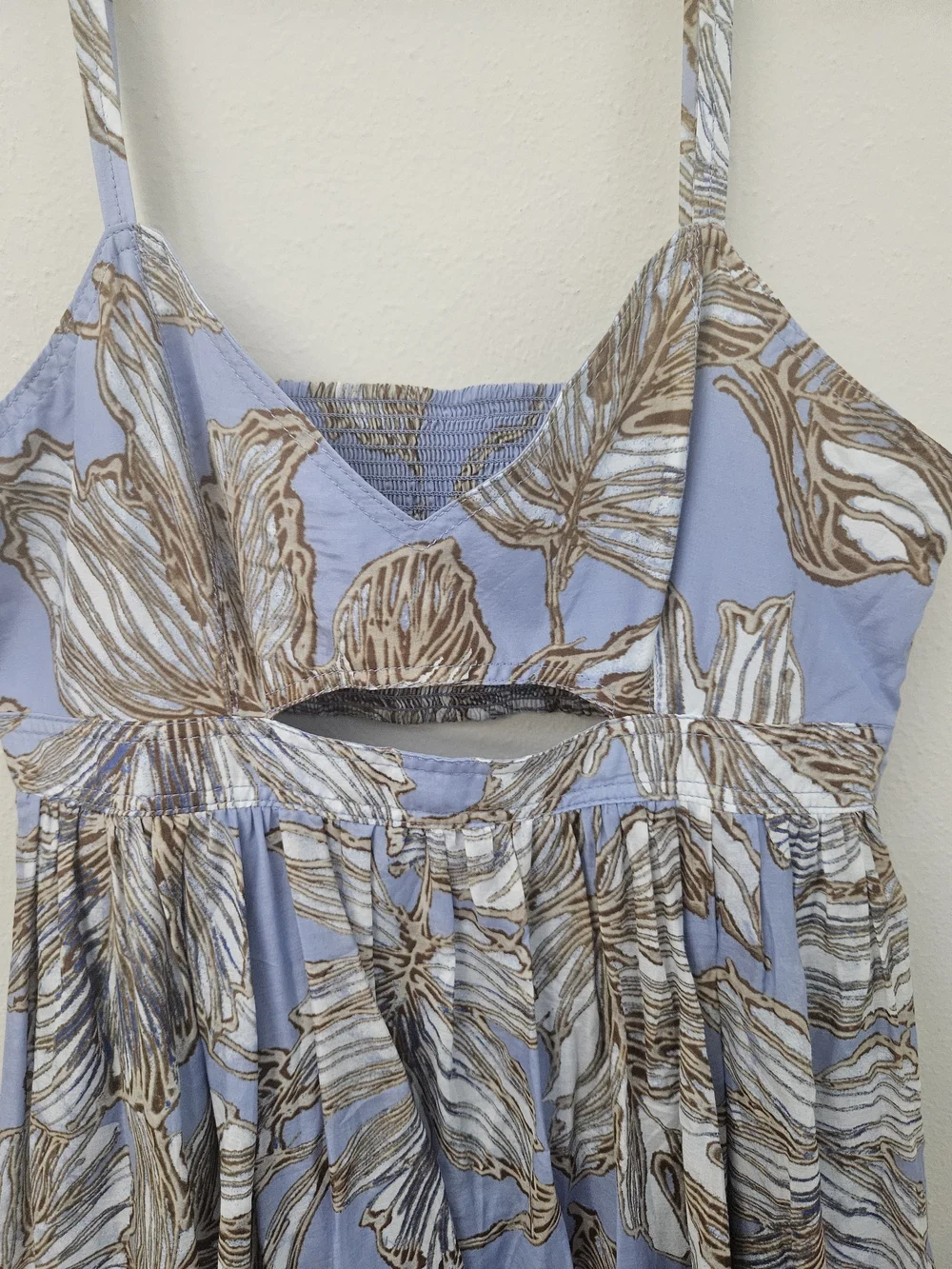 Banana Republic Light Blue Floral Cutout Maxi Sundress Size 14 New - Picture 6 of 16